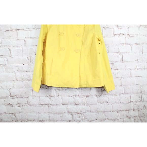 LL Bean Yellow Cotton Double Breasted Peacoat Spring Jacket Size L - Picture 2 of 9